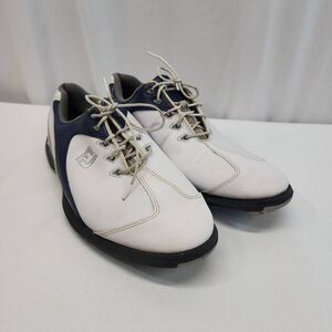 Footjoy Sport LT Men's Size 11 Golf Shoes White and Blue Lace Up Soft Spike B